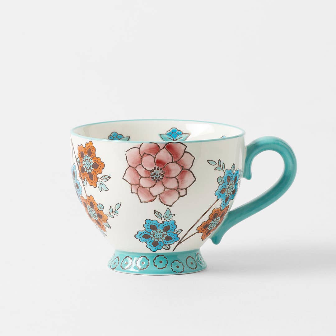 Tango Teacup Floral - Pink/Aqua