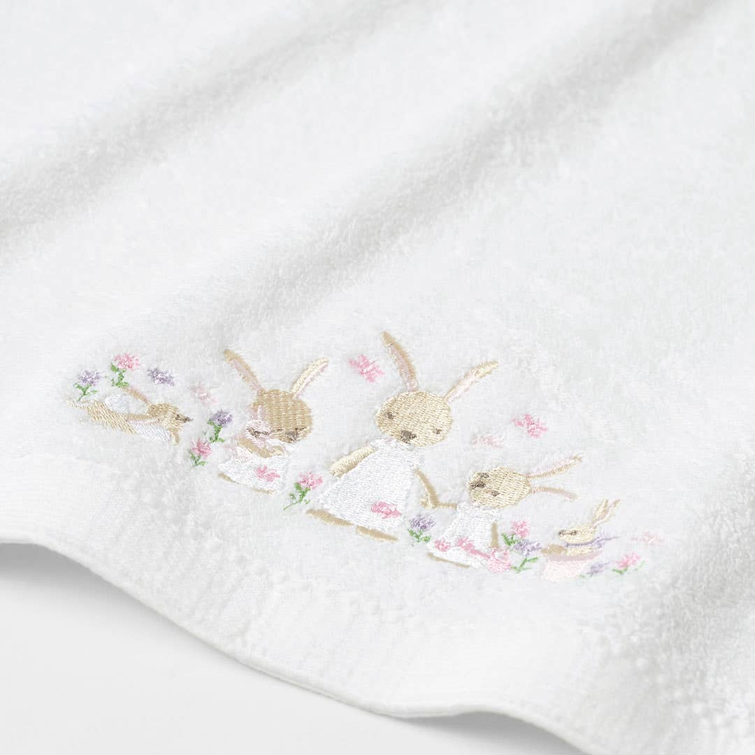 Bunny Flowers Towel And Washer Set