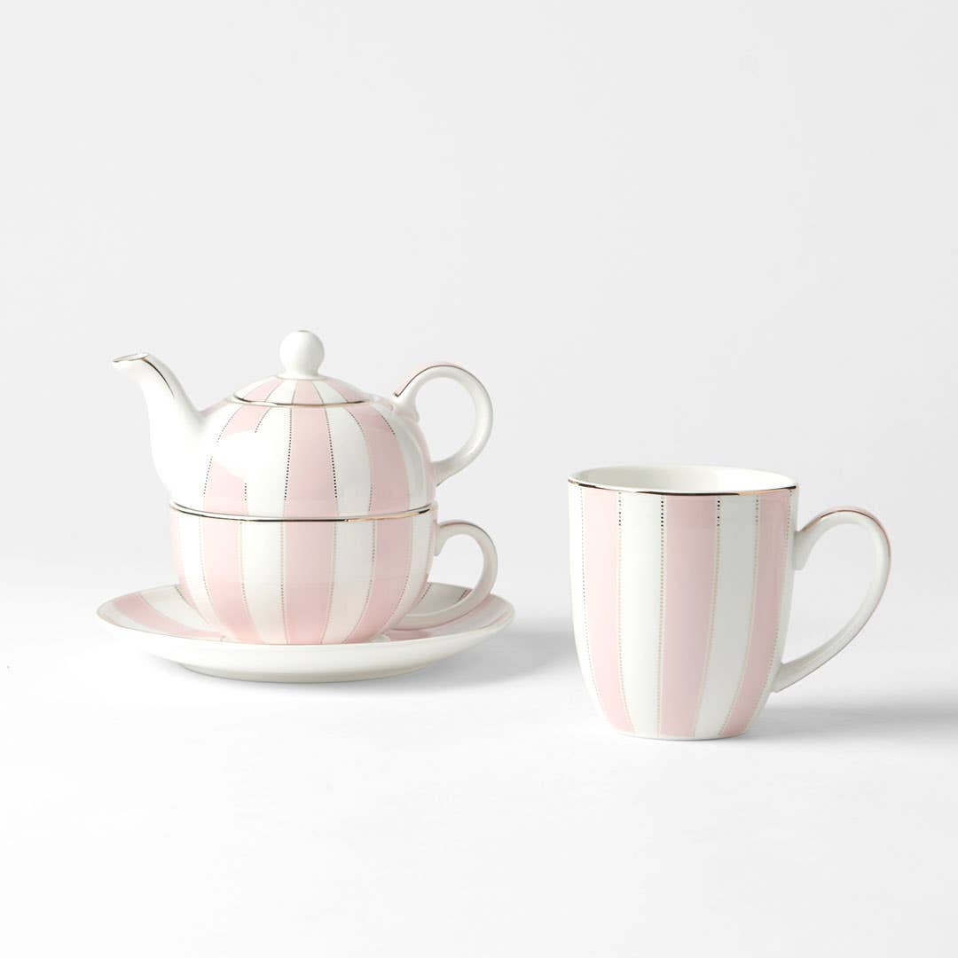 Miss Stripe Tea Set - Pastel Pink