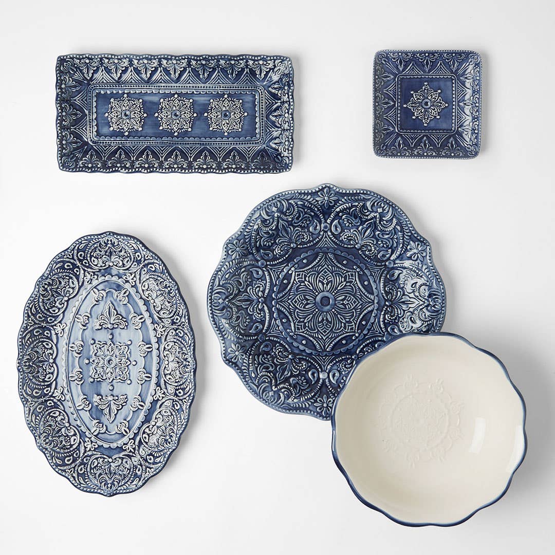 Venezia Small Square Platter - Indigo