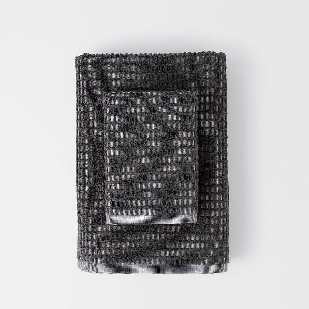 Ethan Waffle Towel - Charcoal