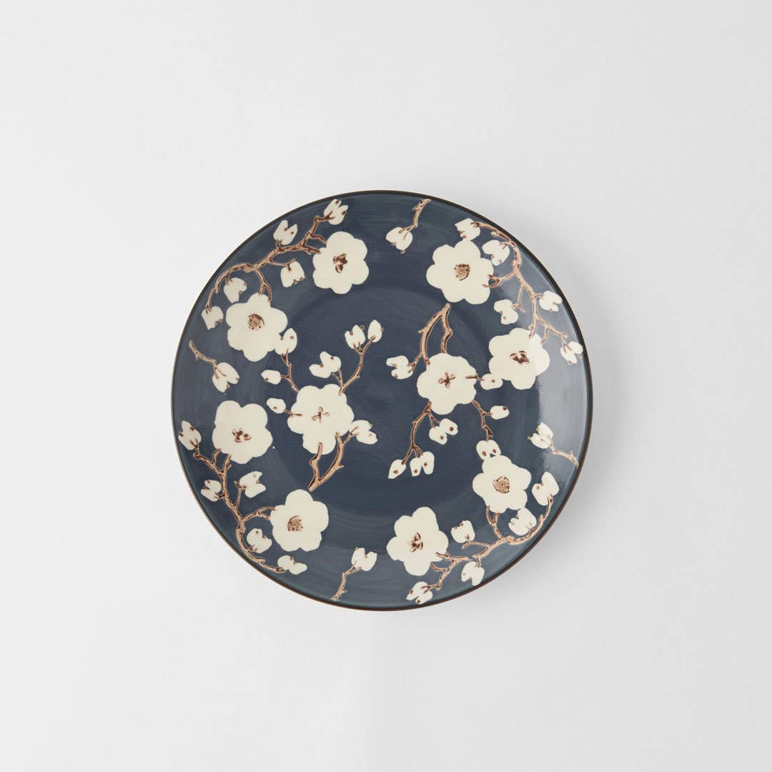 Cherry Blossom Plate - Slate Blue