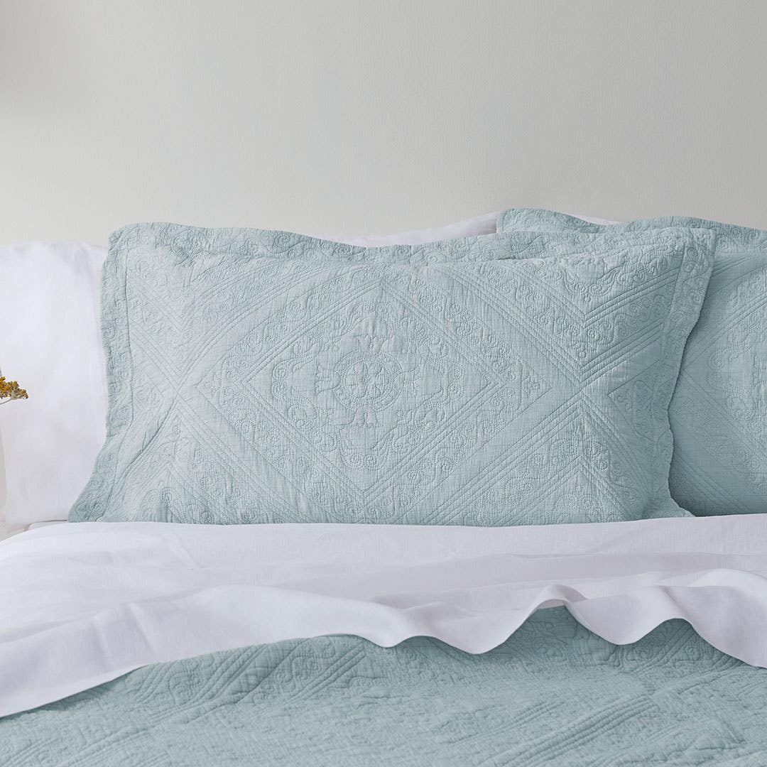 Asher Coverlet - Cloud Blue