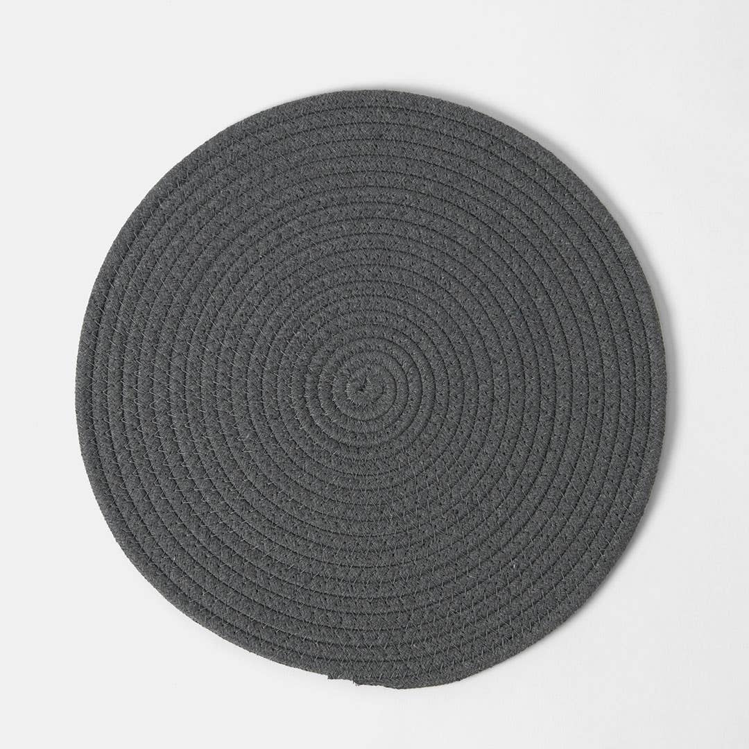 Milos Round 36cm Placemat - Charcoal