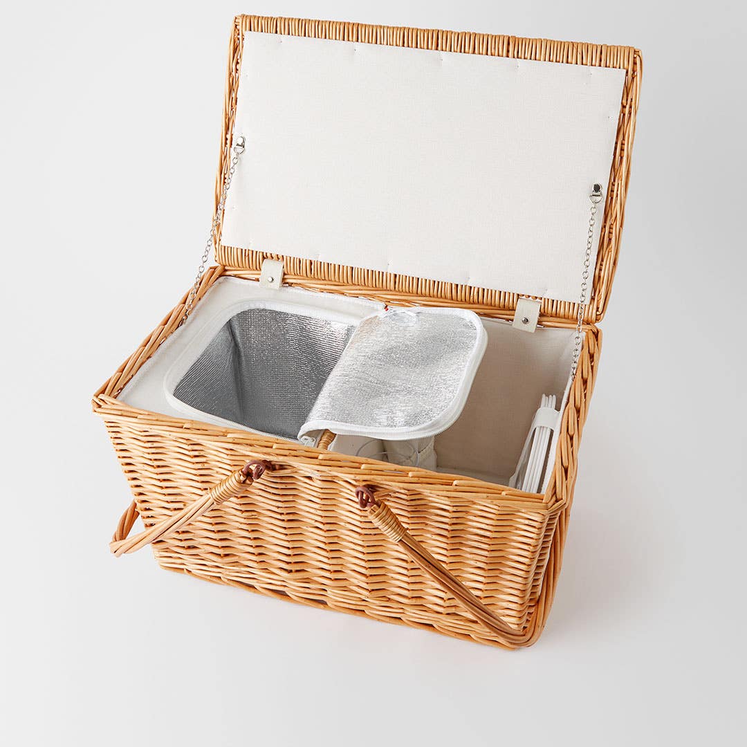 Delaney Wicker 4 Person Picnic Basket