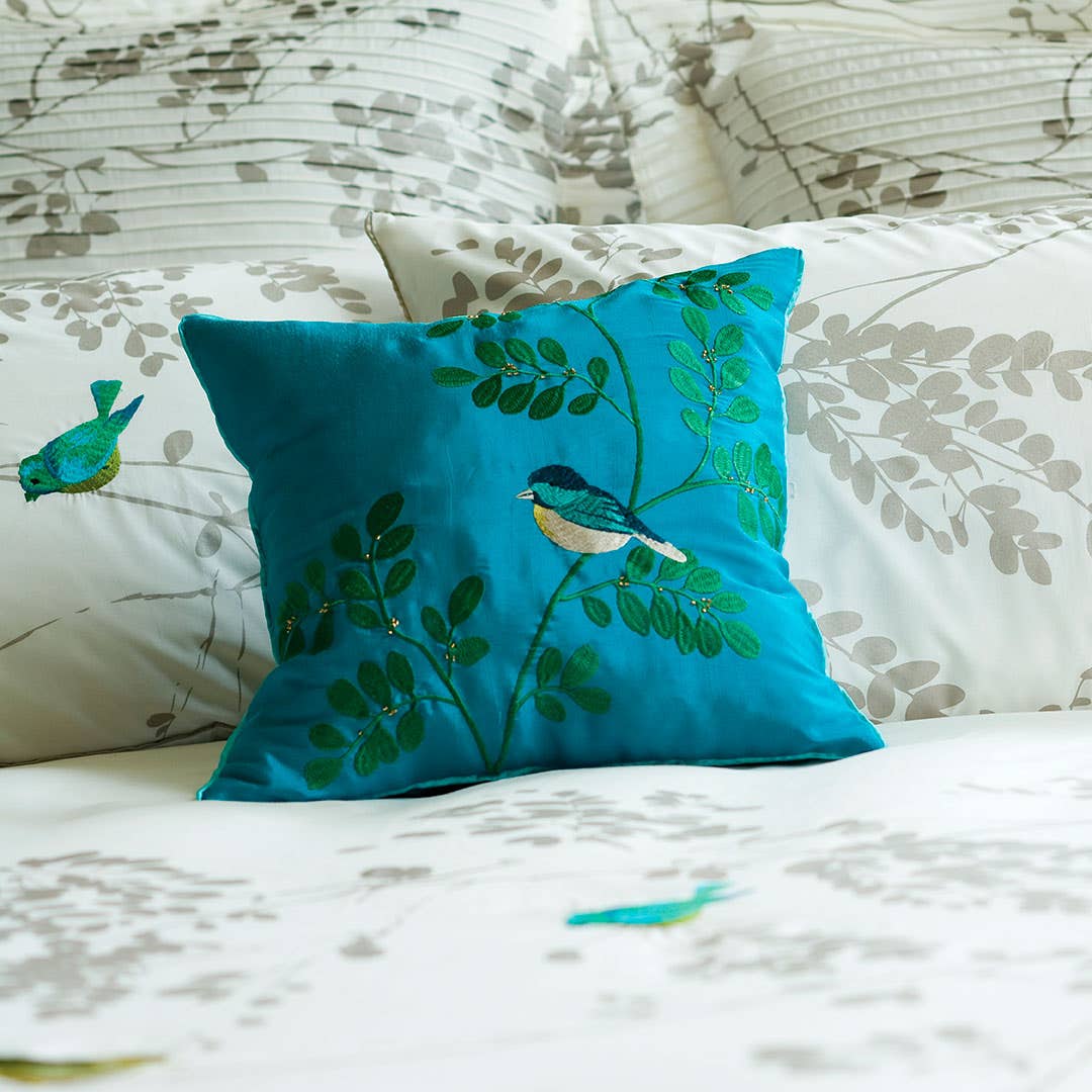 Autumn Evening Bed Cushion - Aqua