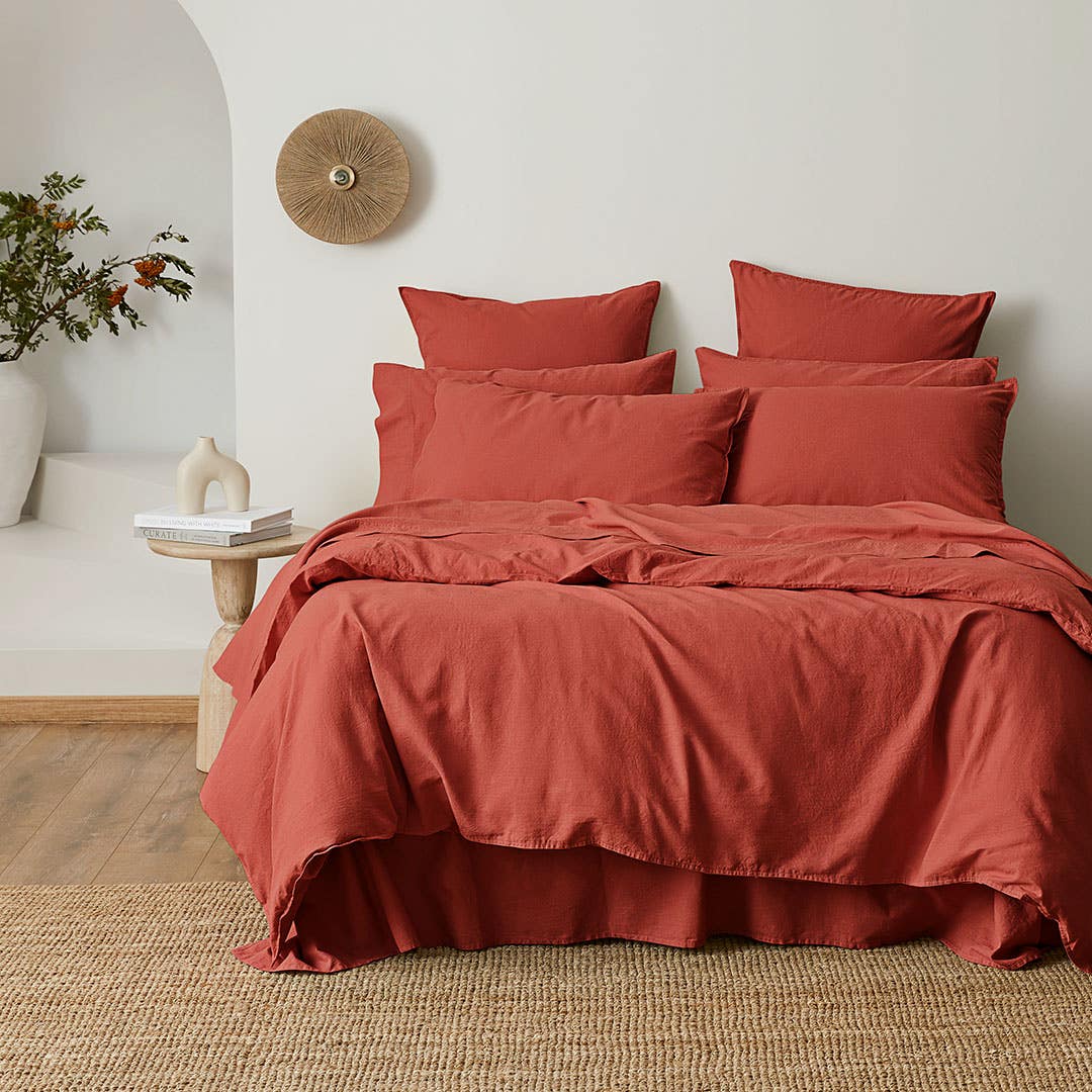 Olsen Linen/Cotton Quilt Cover - Paprika