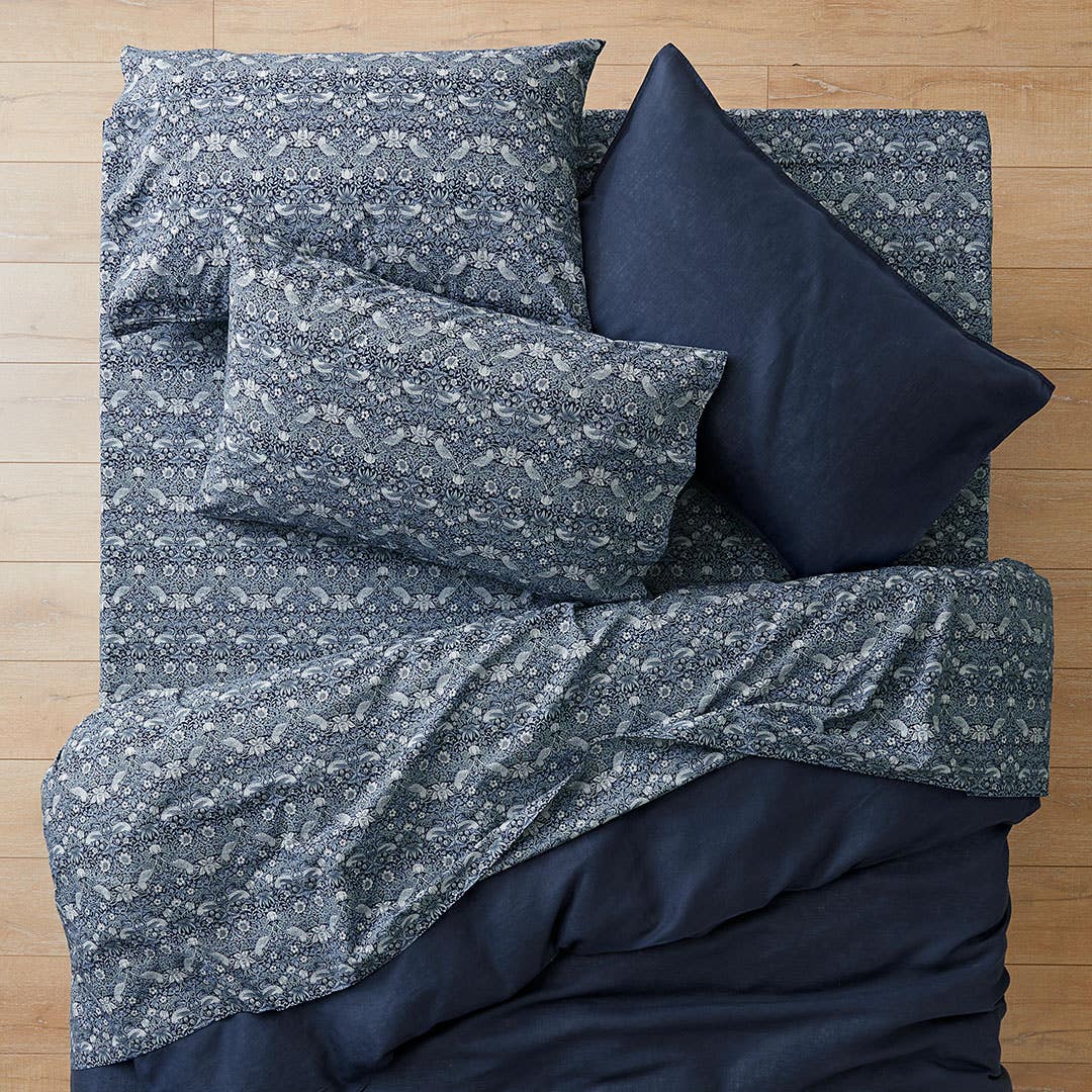 Strawberry 250 TC Cotton Thief Sheet Set - Navy