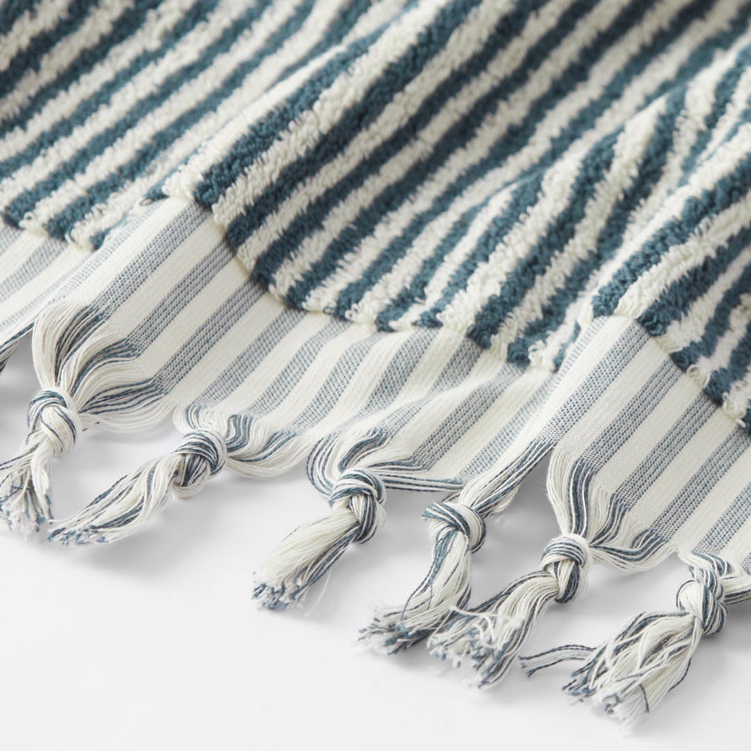 Ama Stripe Towel - Slate Blue